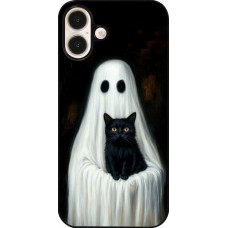 iPhone 16 Plus Case Hülle - Halloween 2025 Ghost with black cat