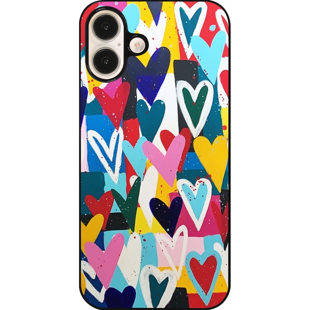 Coque iPhone 16 Plus - Joyful Hearts