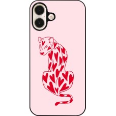 Coque iPhone 16 Plus - Leopard with hearts 2026