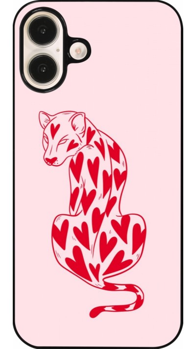 Coque iPhone 16 Plus - Leopard with hearts 2026