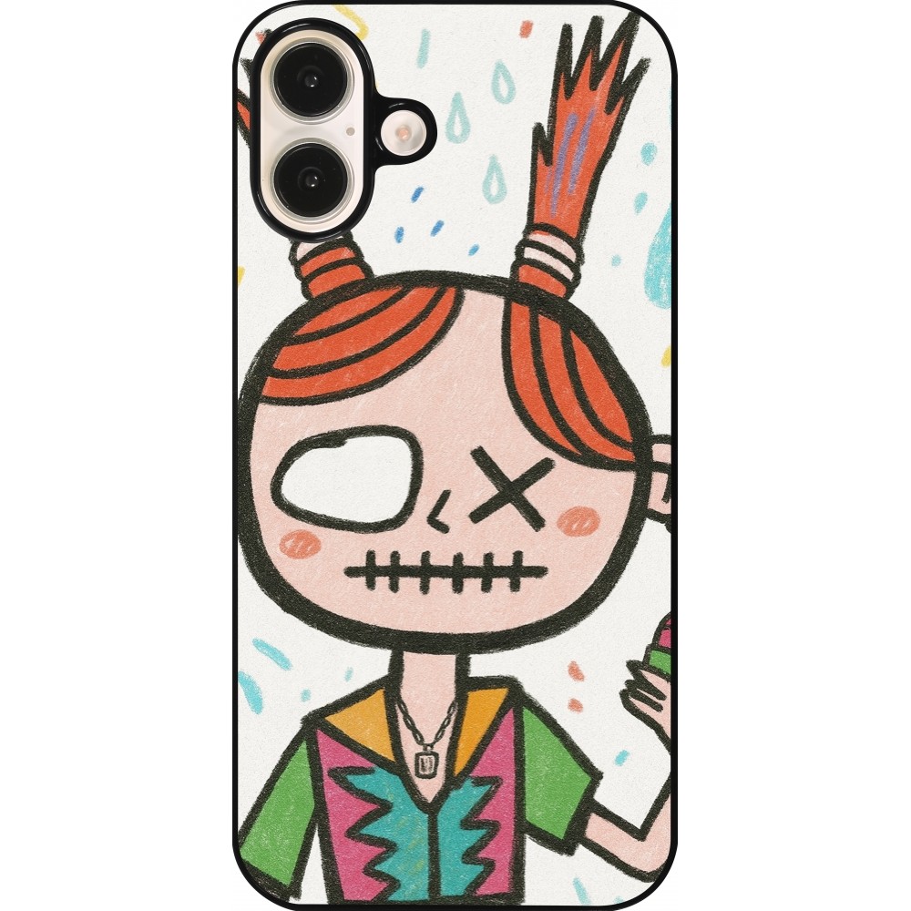 Coque iPhone 16 Plus - Little Girl Sketch