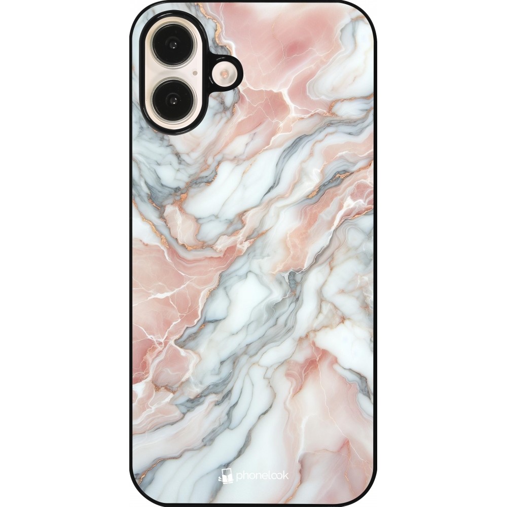 Coque iPhone 16 Plus - Marbre Rose Lumineux