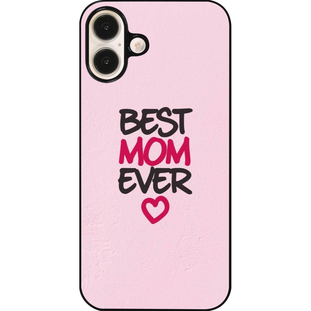 Coque iPhone 16 Plus - Mom 2023 best Mom ever pink