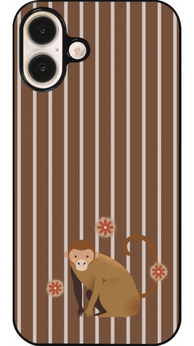 iPhone 16 Plus Case Hülle - Monkey with stripes