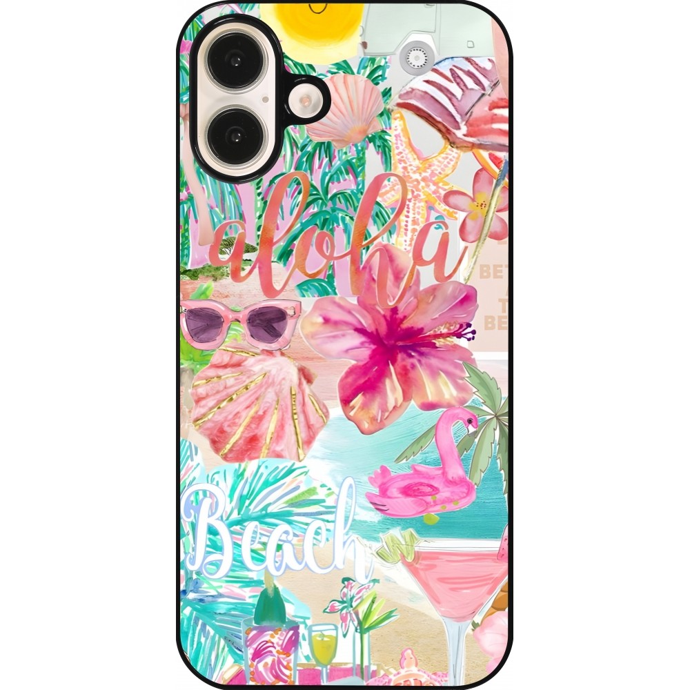 iPhone 16 Plus Case Hülle - Preppy Collage Aloha