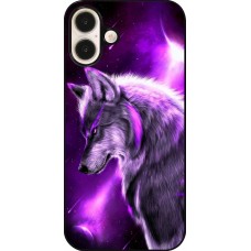Coque iPhone 16 Plus - Purple Sky Wolf