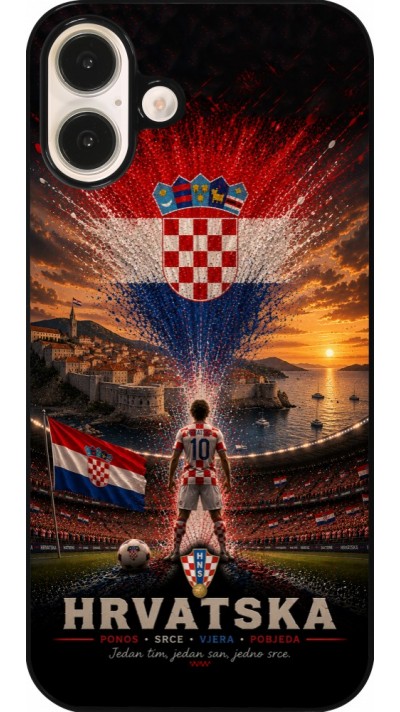 iPhone 16 Plus Case Hülle - Fussball Kroatien splash 2026