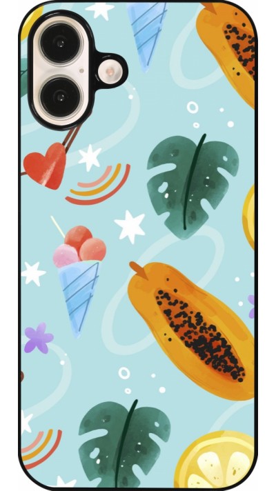 Coque iPhone 16 Plus - Summer 2025 Pattern papaya