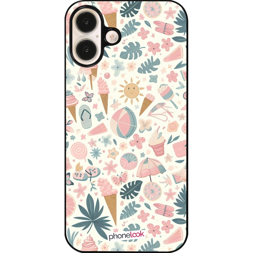 iPhone 16 Plus Case Hülle - Sommer Pink Muster