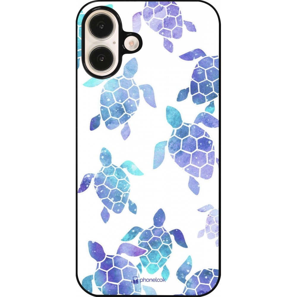 Coque iPhone 16 Plus - Turtles pattern watercolor