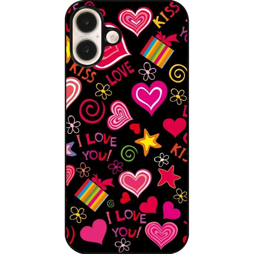 Coque iPhone 16 Plus - Valentine 2023 love symbols