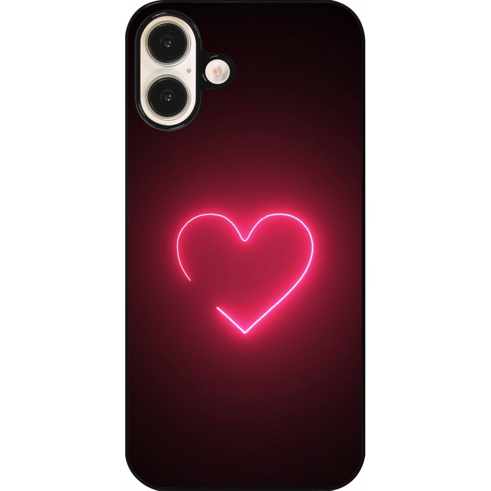 Coque iPhone 16 Plus - Valentine 2023 single neon heart