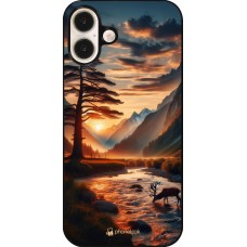 iPhone 16 Plus Case Hülle - Tal Sonnenuntergang Hirsch Baum