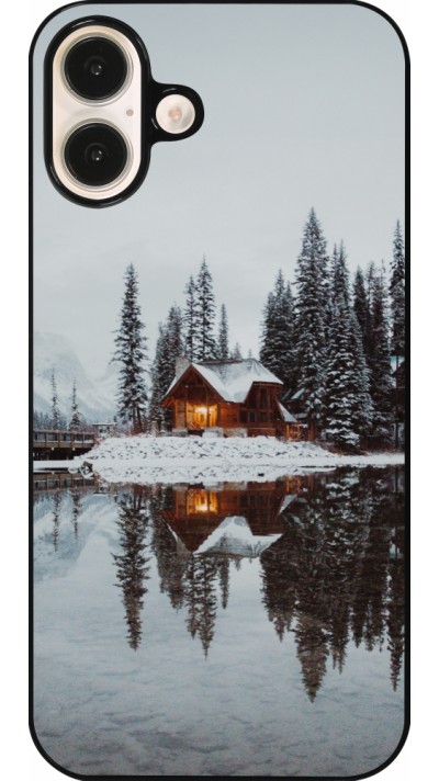 Coque iPhone 16 Plus - Winter 25 Winter house forest afternoon