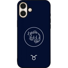 Coque iPhone 16 Plus - Silicone rigide noir Astrologie Taureau