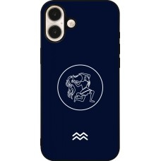 Coque iPhone 16 Plus - Silicone rigide noir Astrologie Verseau