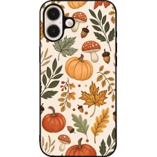 Coque iPhone 16 Plus - Silicone rigide noir Autumn 25 Autumn pattern