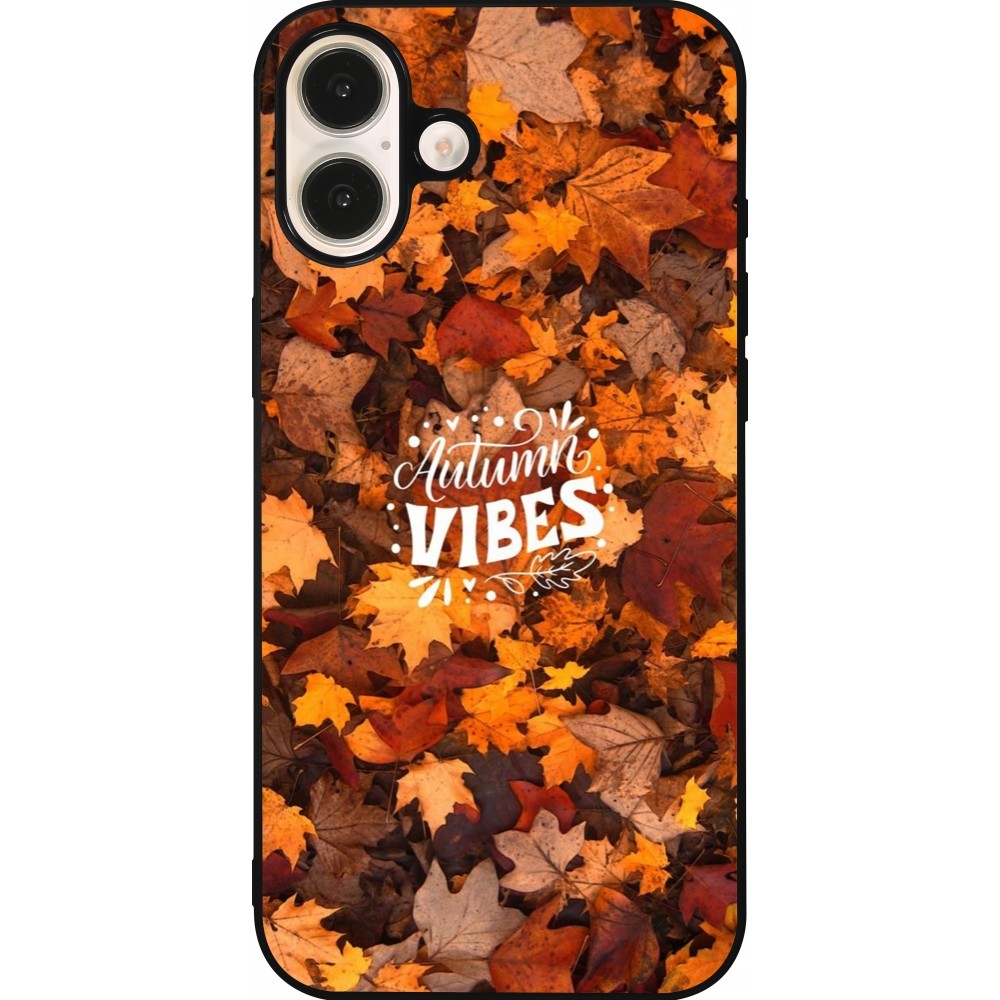 Coque iPhone 16 Plus - Silicone rigide noir Autumn 25 Autumn vibes