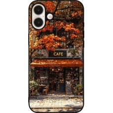 Coque iPhone 16 Plus - Silicone rigide noir Autumn 25 Coffee shop
