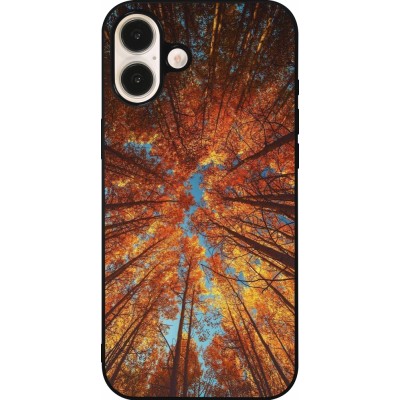 iPhone 16 Plus Case Hülle - Silikon schwarz Autumn 25 Trees