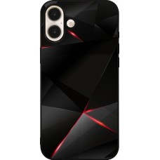 iPhone 16 Plus Case Hülle - Silikon schwarz Black Red Lines