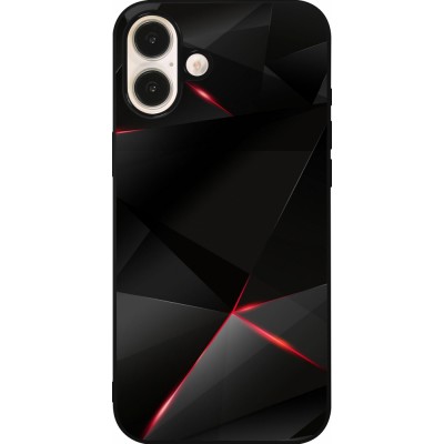 iPhone 16 Plus Case Hülle - Silikon schwarz Black Red Lines