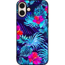 Coque iPhone 16 Plus - Silicone rigide noir Blue Forest
