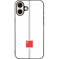 iPhone 16 Plus Case Hülle - Silikon schwarz Kanton SZ weiss