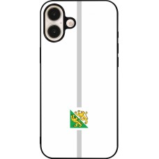 Coque iPhone 16 Plus - Silicone rigide noir Canton TG blanc