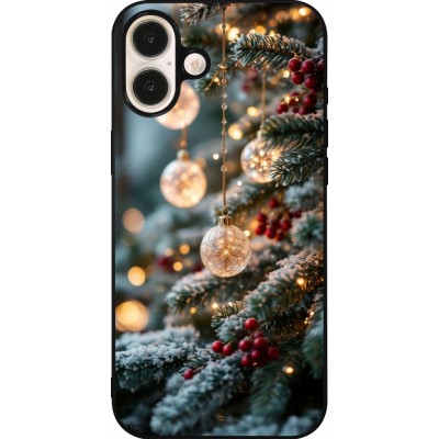 iPhone 16 Plus Case Hülle - Silikon schwarz Christmas 25 Xmas Decorated Tree
