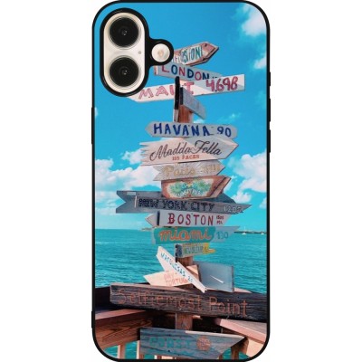iPhone 16 Plus Case Hülle - Silikon schwarz Cool Cities Directions