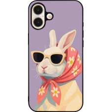 iPhone 16 Plus Case Hülle - Silikon schwarz Easter 2026 Rabbit with scarf