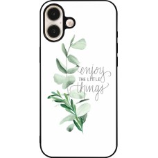 iPhone 16 Plus Case Hülle - Silikon schwarz Enjoy the little things