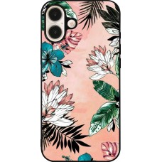 iPhone 16 Plus Case Hülle - Silikon schwarz Flowers Artprint