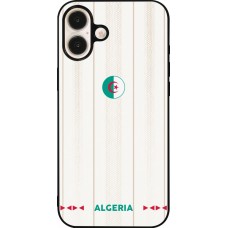 Coque iPhone 16 Plus - Silicone rigide noir Maillot de football Algérie 2026 personnalisable