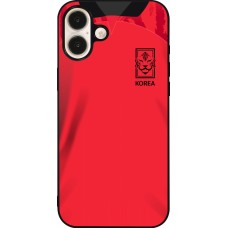 iPhone 16 Plus Case Hülle - Silikon schwarz Südkorea 2022 personalisierbares Fussballtrikot