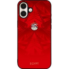 Coque iPhone 16 Plus - Silicone rigide noir Maillot de football Égypte 2026 personnalisable
