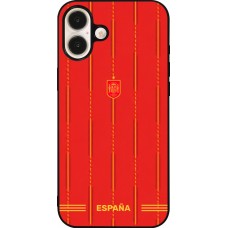 iPhone 16 Plus Case Hülle - Silikon schwarz Spanien 2026 personalisierbares Fussballtrikot