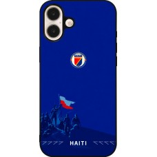 Coque iPhone 16 Plus - Silicone rigide noir Maillot de football Haiti 2026 personnalisable