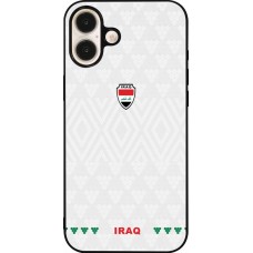 Coque iPhone 16 Plus - Silicone rigide noir Maillot de football Irak 2026 personnalisable