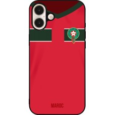 iPhone 16 Plus Case Hülle - Silikon schwarz Marokko 2022 personalisierbares Fussballtrikot