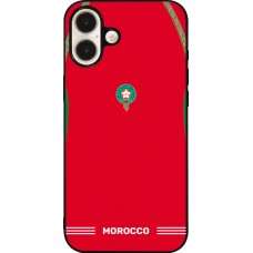 iPhone 16 Plus Case Hülle - Silikon schwarz Marokko 2026 personalisierbares Fussballtrikot