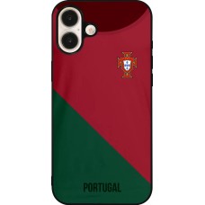 iPhone 16 Plus Case Hülle - Silikon schwarz Fussballtrikot Portugal2022