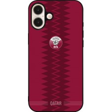 iPhone 16 Plus Case Hülle - Silikon schwarz Qatar 2026 personalisierbares Fussballtrikot