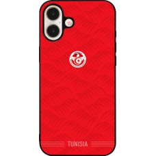 iPhone 16 Plus Case Hülle - Silikon schwarz Tunesien 2026 personalisierbares Fussballtrikot