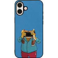 Coque iPhone 16 Plus - Silicone rigide noir Frog with camera DTMF