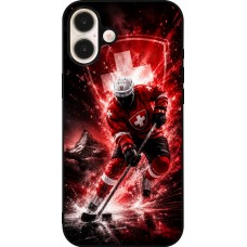 iPhone 16 Plus Case Hülle - Silikon schwarz Hockey World Championship Player