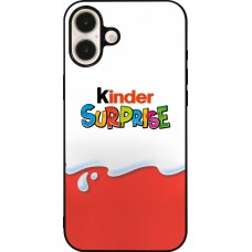 Coque iPhone 16 Plus - Silicone rigide noir Kinder Surprise