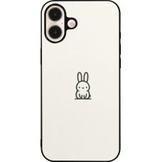 Coque iPhone 16 Plus - Silicone rigide noir Minimal bunny cutie