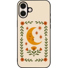 Coque iPhone 16 Plus - Silicone rigide noir Half moon stamp 2026